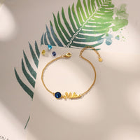 Script Name Bracelet with Birthstones