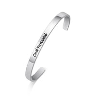 Engraved Vaccinated Message Cuff Bracelet