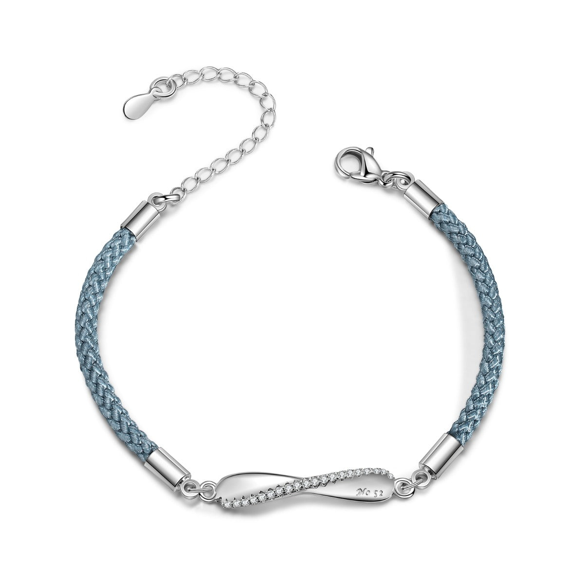 Engraved Infinity Couple Rope Bracelets Blue and Black