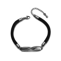 Engraved Infinity Couple Rope Bracelets Blue and Black