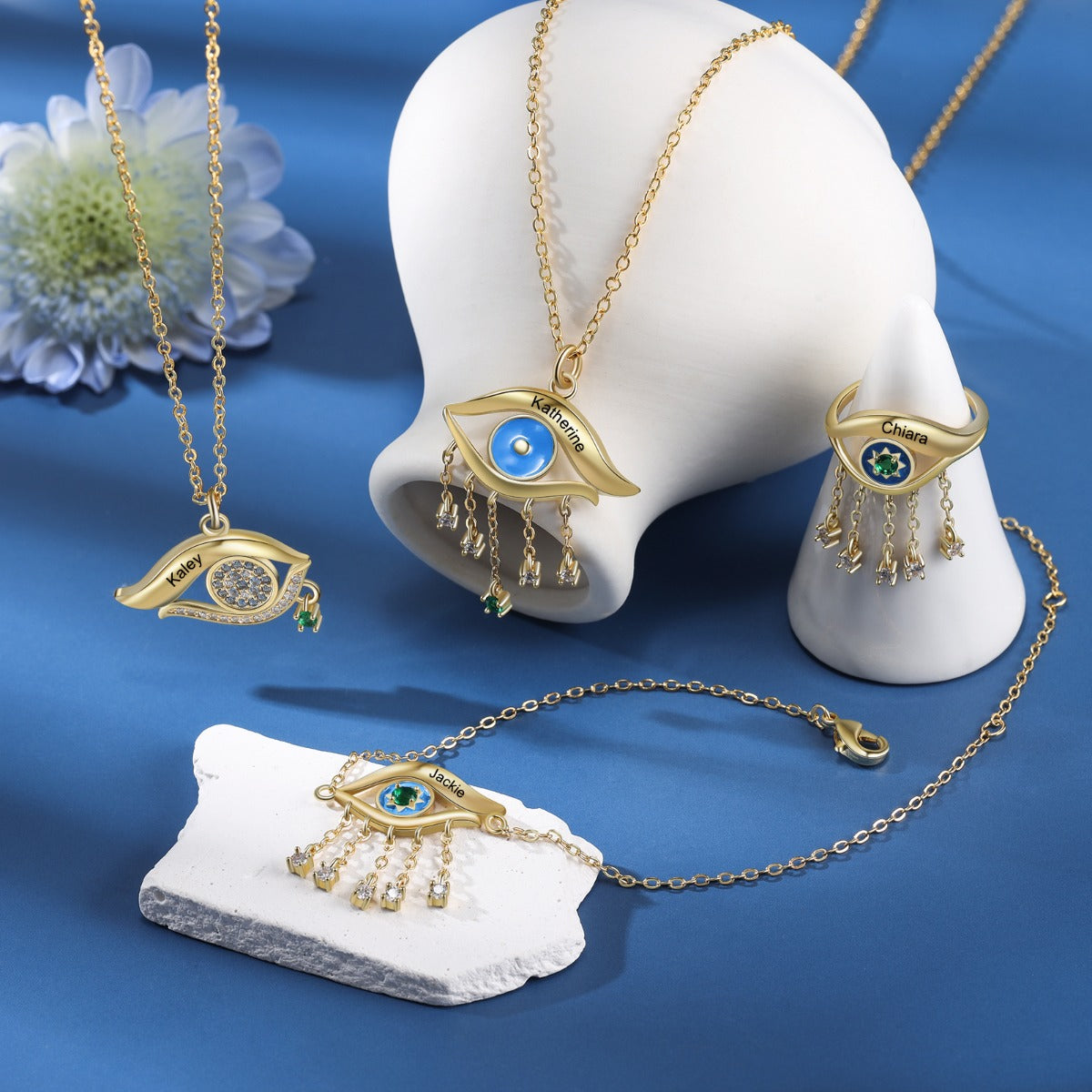 Dainty Evil Eye Hamsa Bracelet