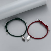 Magnetic Heart Initial Couple Bracelets
