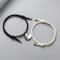 Magnetic Heart Initial Couple Bracelets