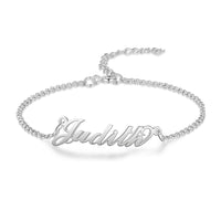 Script Name Bracelet with Heart Accent