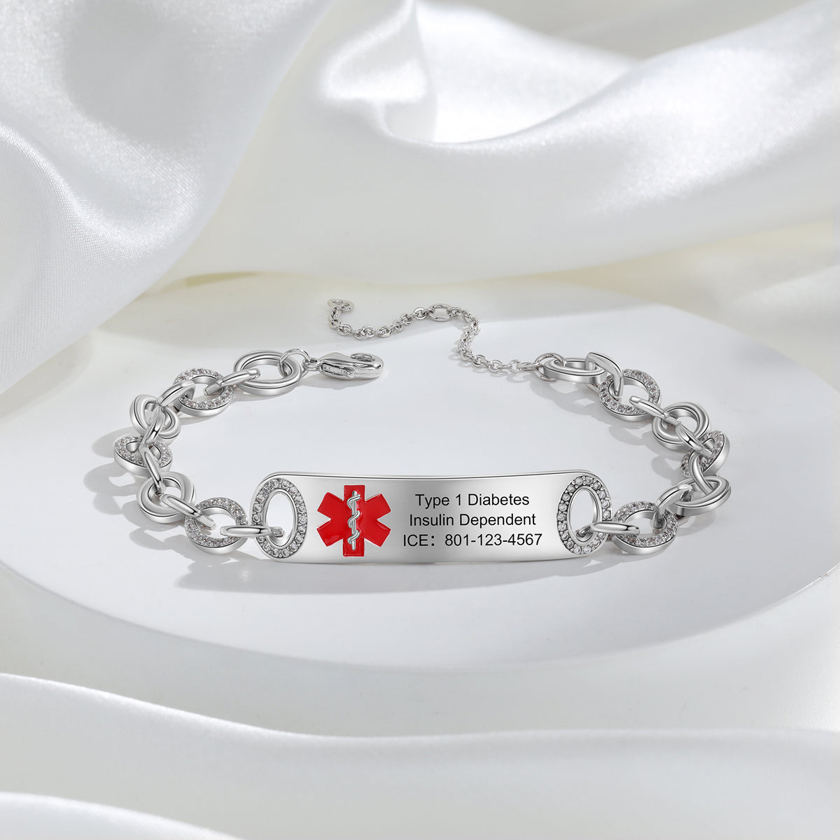 Chain Link Medical ID Bracelet for Her