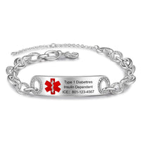 Chain Link Medical ID Bracelet for Her