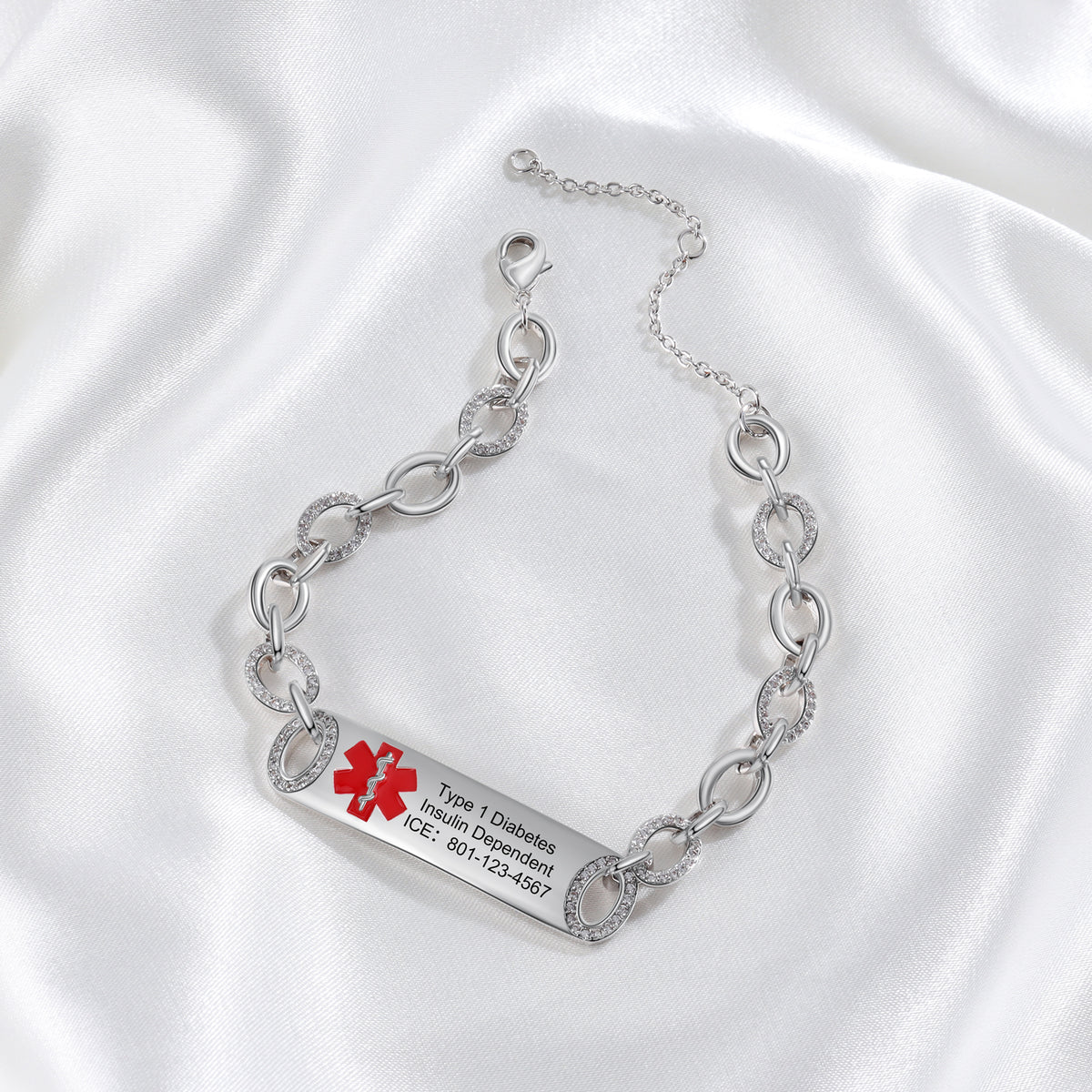 Chain Link Medical ID Bracelet for Her