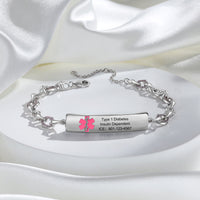 Pink Symbol Medical ID Link Bracelet