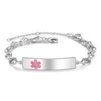 Pink Symbol Medical ID Link Bracelet