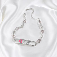 Pink Symbol Medical ID Link Bracelet
