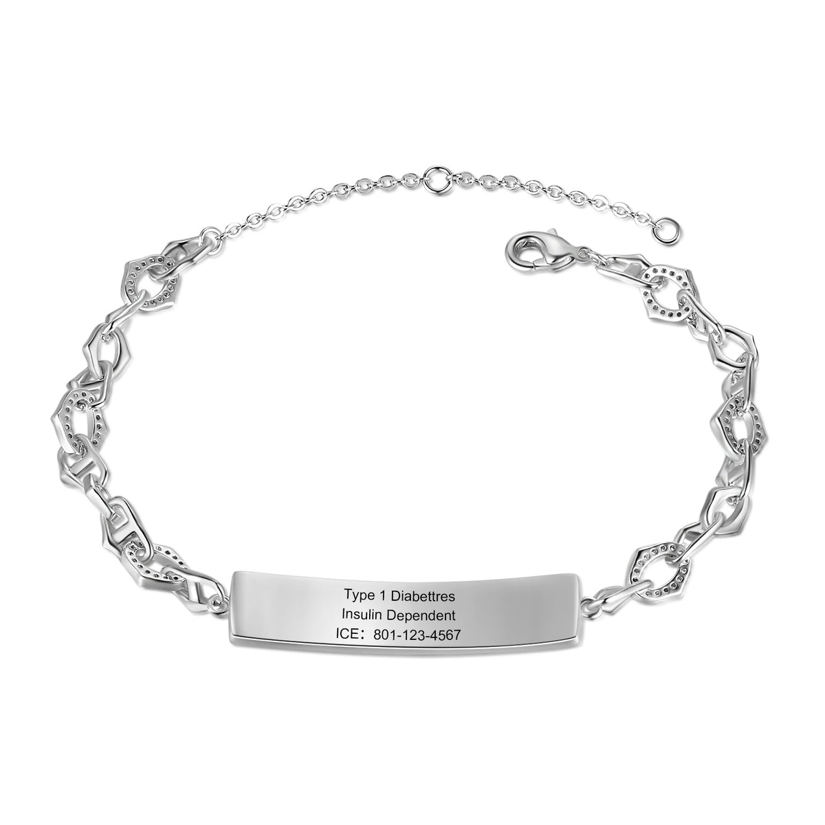 Pink Symbol Medical ID Link Bracelet