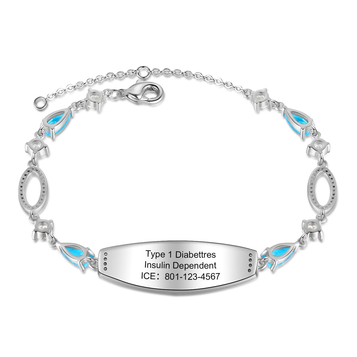 Blue Stone Medical ID Bracelet