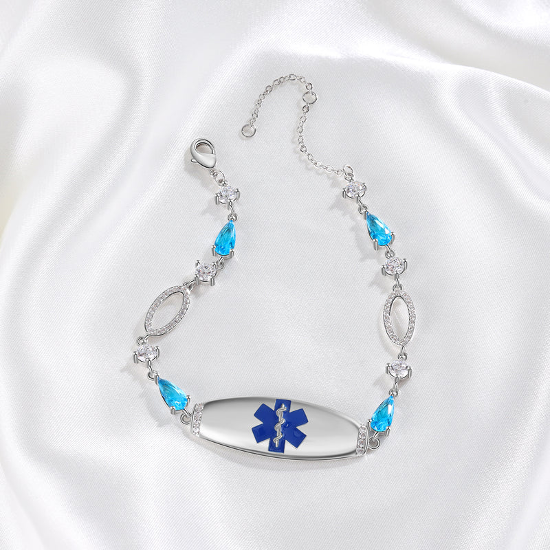 Blue Stone Medical ID Bracelet