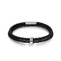 Braided Leather Bracelet with Custom Beads