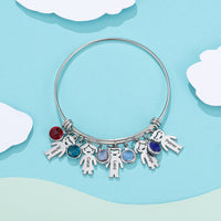 Kids Charm Birthstone Bangle for Mom