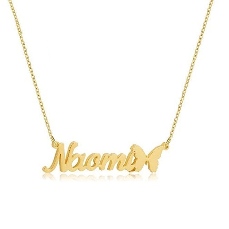 Butterfly Script Name Necklace
