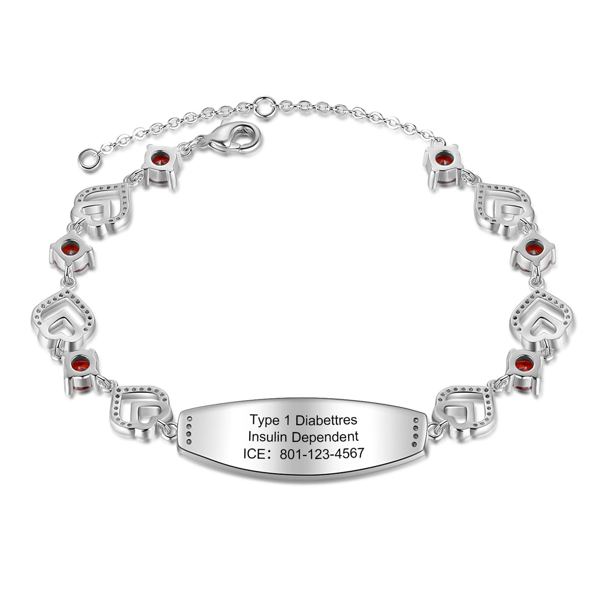 Heart Link Medical ID Bracelet