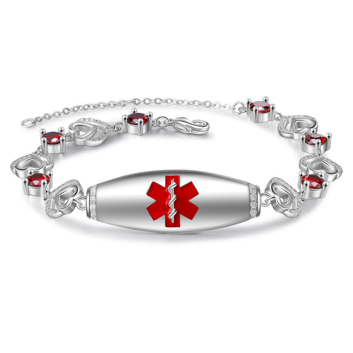 Heart Link Medical ID Bracelet