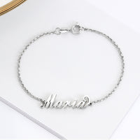 Sterling Silver Name Bracelet with Heart