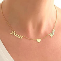 Two Name Necklace with Heart