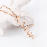 Vertical Script Name Necklace