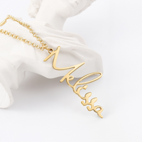 Vertical Script Name Necklace