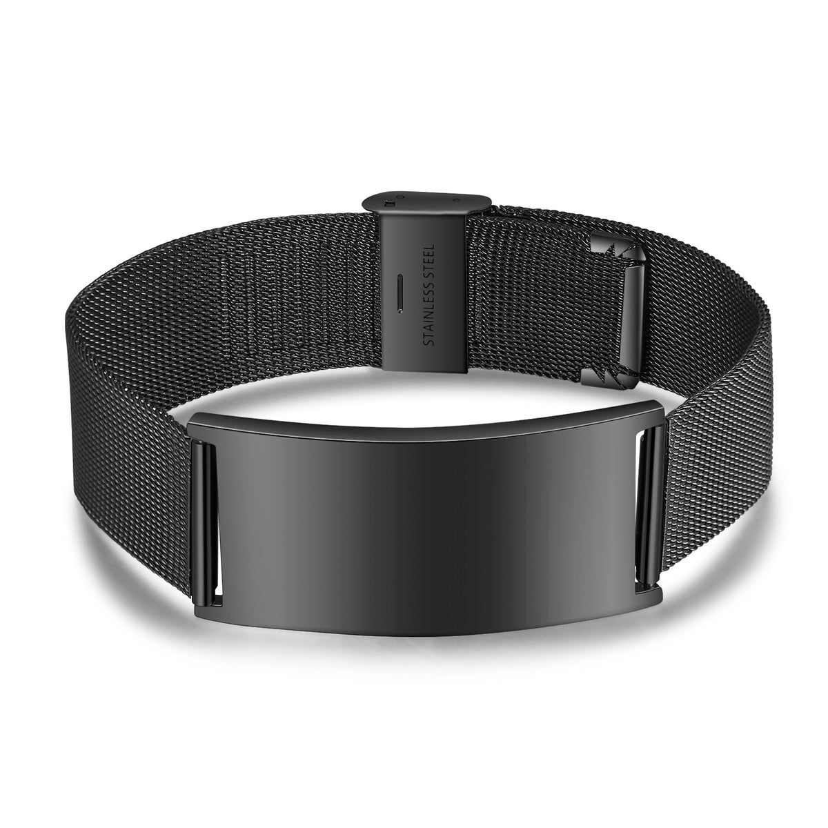 Men's Black Mesh Photo Bracelet