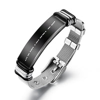 Men's Morse Code Mesh Bracelet