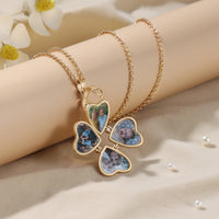 Four Heart Clover Photo Locket Necklace