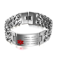 Men's Double Curb Medical ID Bracelet