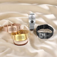 Engraved Mesh Bracelet with Photo Option