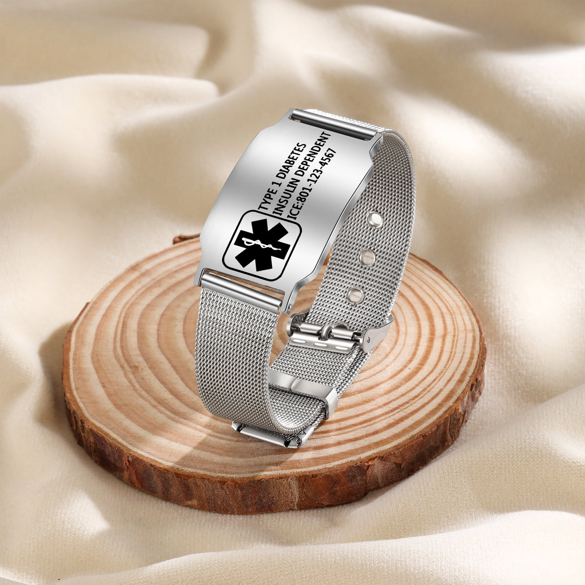 Engraved Mesh Bracelet with Photo Option