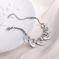 Heart Charm Birthstone Chain Bracelet