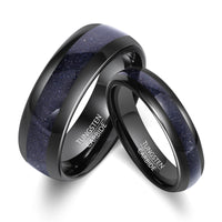Engraved Black Tungsten Couple Ring
