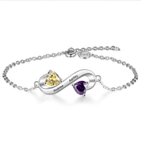 Sterling Silver Infinity Birthstone Bracelet