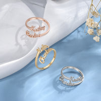 Adjustable Two Name Wire Ring