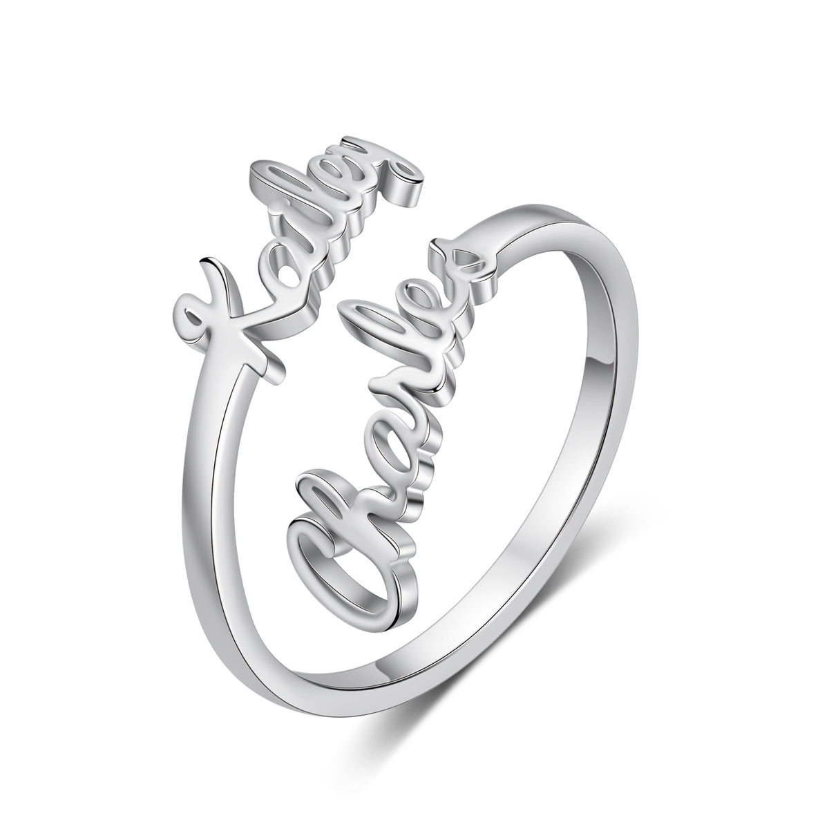Adjustable Two Name Wire Ring
