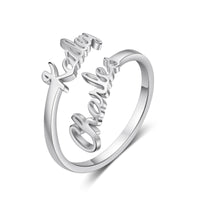 Adjustable Two Name Wire Ring