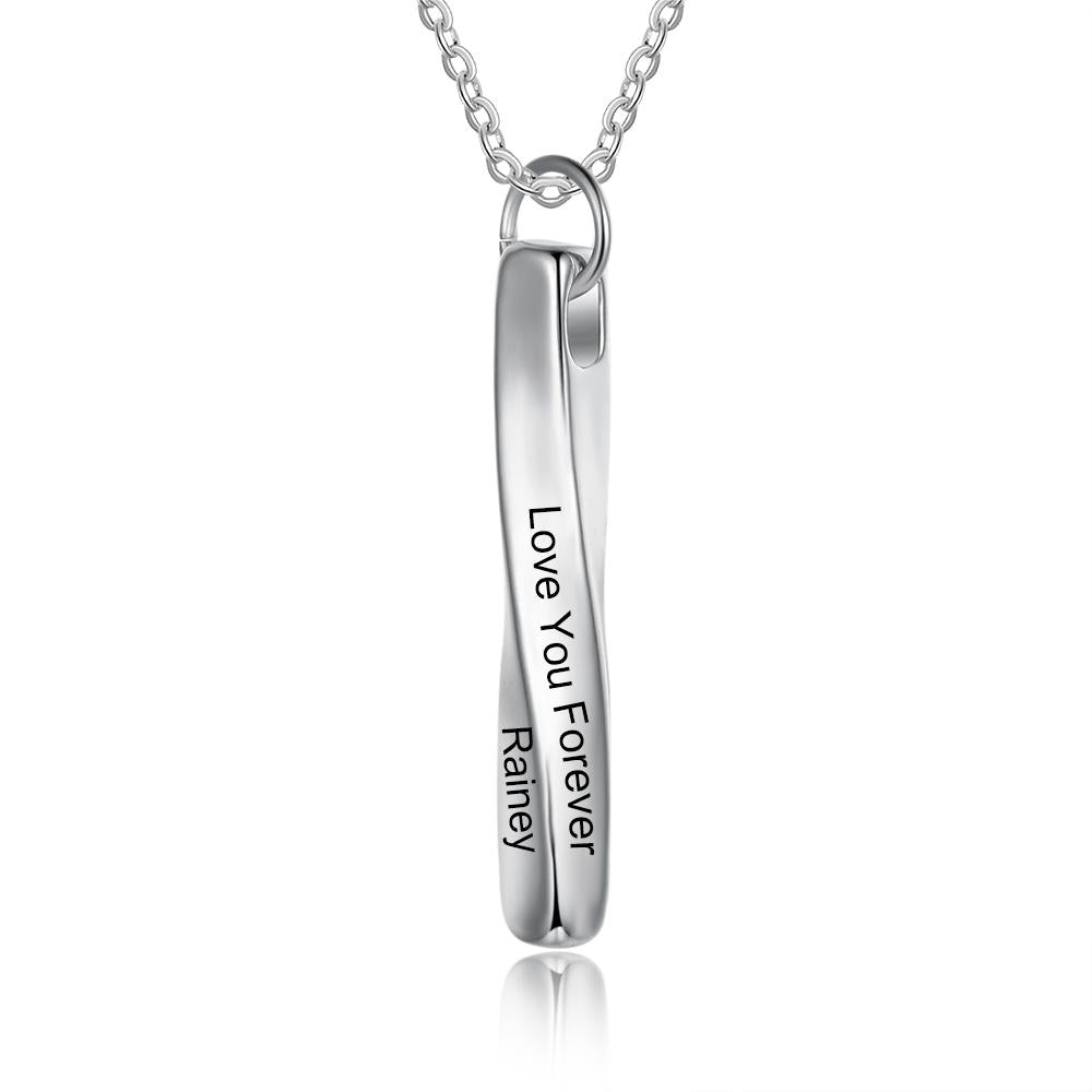 Engraved Twisted Bar Necklace
