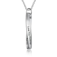 Engraved Twisted Bar Necklace