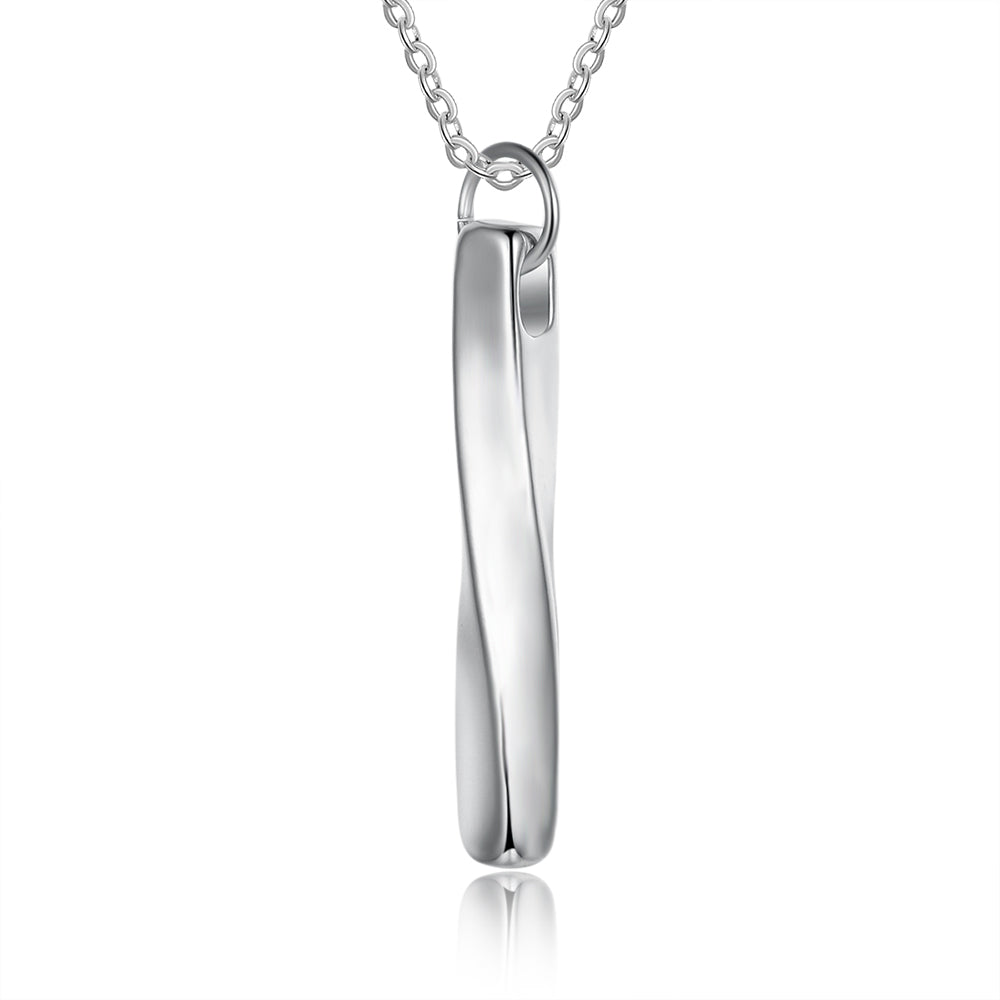 Engraved Twisted Bar Necklace