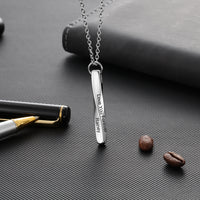 Engraved Twisted Bar Necklace