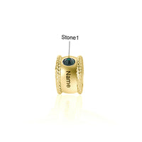 Engraved Name Birthstone Charm Bead