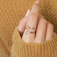 Stacked Double Name Ring