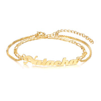 Double Layer Name Anklet