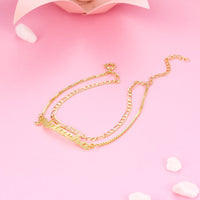 Double Layer Name Anklet