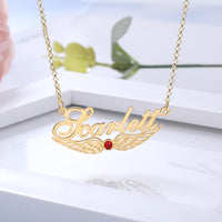 Custom Angel Wing Name Necklace