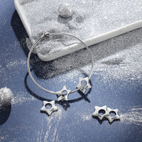 Engraved Star Charm Family Bangle
