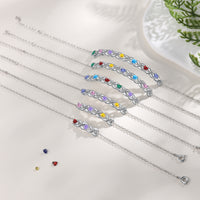 Infinity Link Heart Birthstone Name Bracelet
