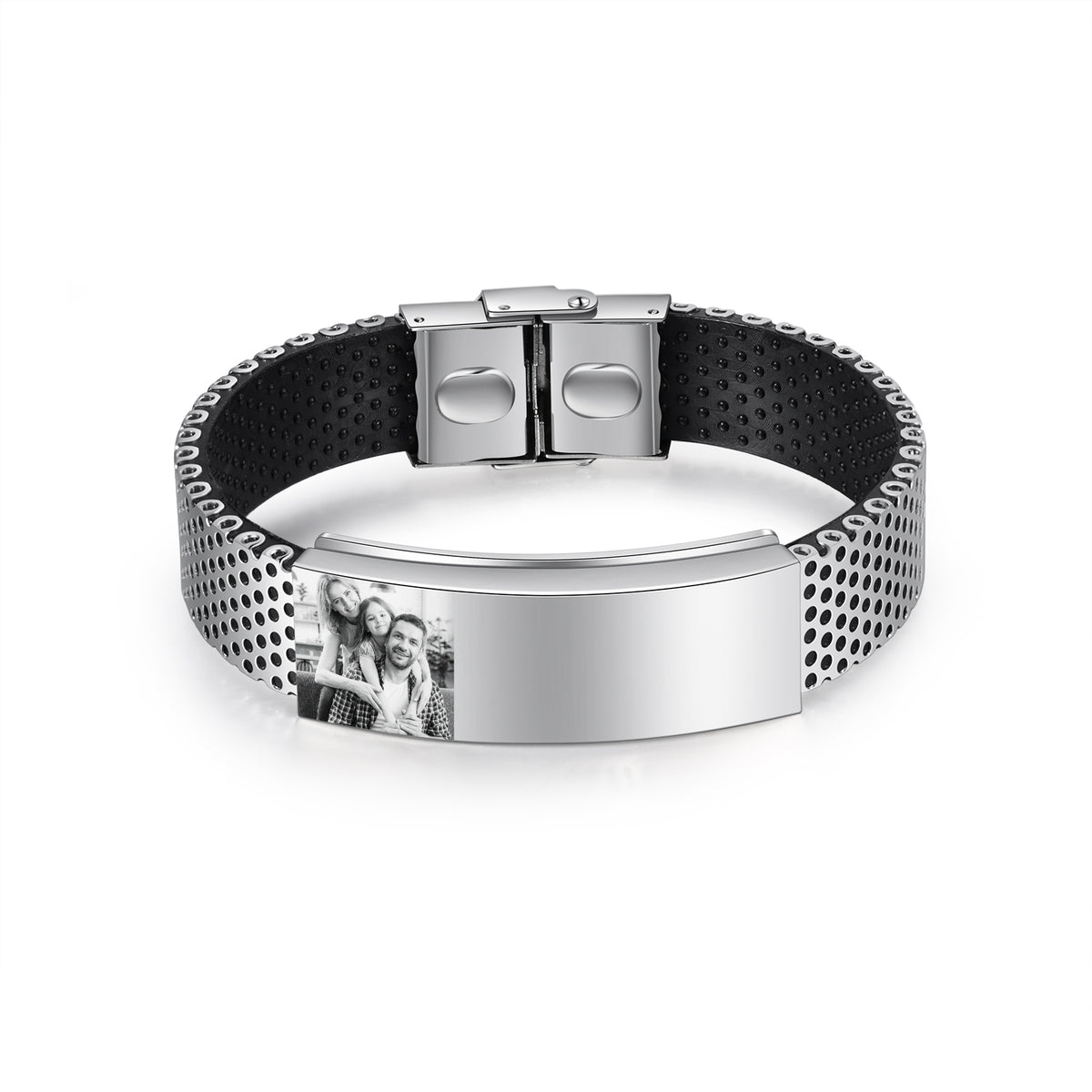 Men's Photo Name Mesh Bracelet